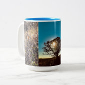 IJzeren eikenboom, Herfst Sunrise, Wisconsin Two-T Tweekleurige Koffiemok (Voorkant links)