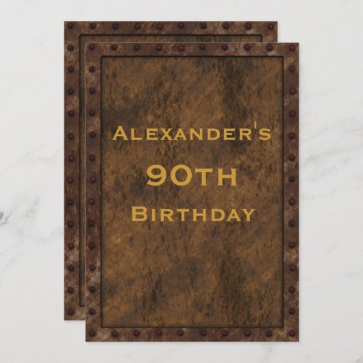 IJzeren frame-effect jongens verjaardag dubbelzijd Kaart (Voorkant / Achterkant)