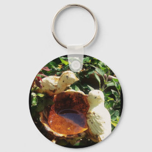 IJzeren gegoten vogels in de tuin Sleutelhanger