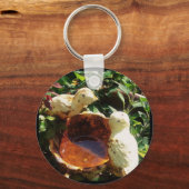 IJzeren gegoten vogels in de tuin Sleutelhanger (Voorkant)