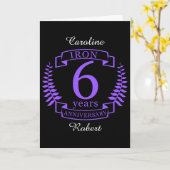 IJzeren huwelijksverjaardag 6 jaar Kaart (Gele Bloem)