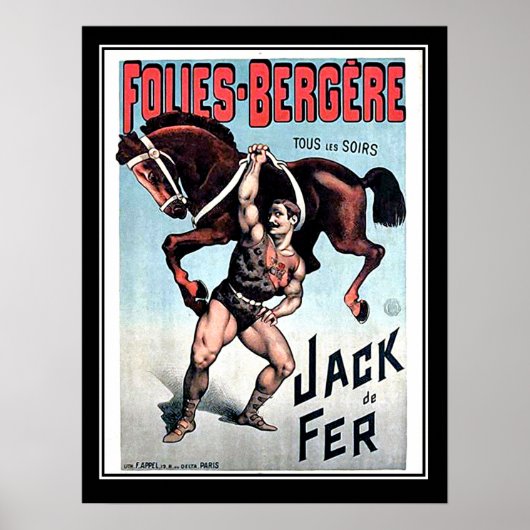 IJzeren Jack Sterke Man Vintage Circus Poster (Voorkant)