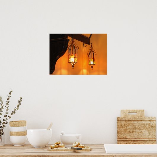 IJzeren lampions Poster (Keuken)