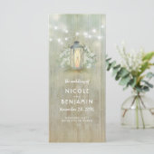 IJzeren Lantaarn Lichten Bloemen Rustieke Trouwpro Programmakaart (Staand voorkant)