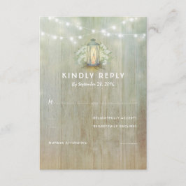  IJzeren Lantaarn Witte Bloemen Huwelijk RSVP Kaartje