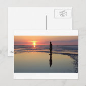 IJzeren Mannen op Sunset, Crosby, Liverpool, Veren Briefkaart (Voorkant / Achterkant)