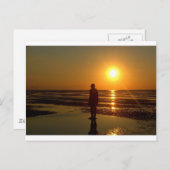IJzeren Mannen Sculpture at Sunset, Crosby, Liverp Briefkaart (Voorkant / Achterkant)