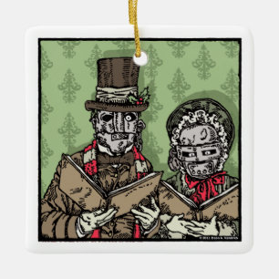 IJzeren Masker Carolers - Pop Gothic Holiday Keramisch Ornament