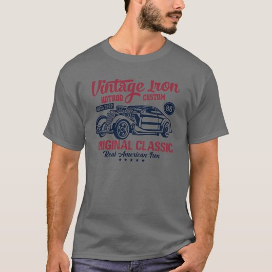 ijzeren originele klassieke auto t-shirt (Voorkant)