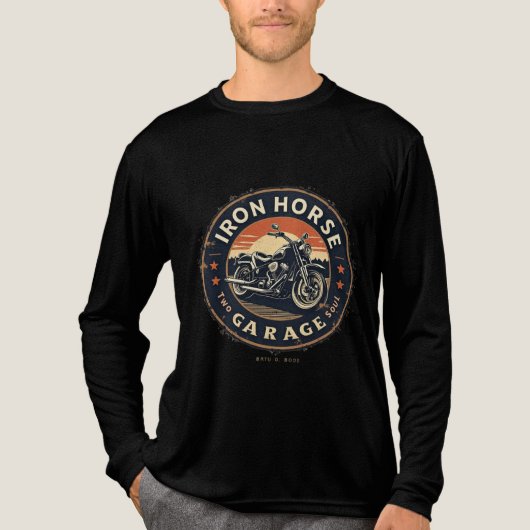 IJzeren Paard Garage Tri-Blend Shirt (Voorkant volledig)