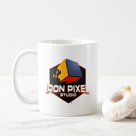 IJzeren Pixel Volledige Mok Logo (Met donut)