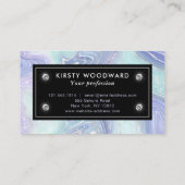 IJzeren regenbooggradiënt en zilverfolie-strata Visitekaartje (Achterkant)