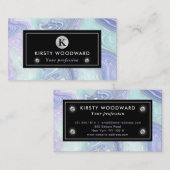 IJzeren regenbooggradiënt en zilverfolie-strata Visitekaartje (Voorkant / Achterkant)