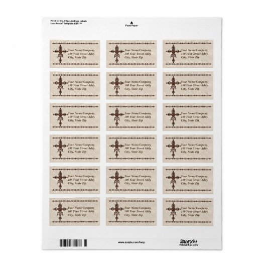 IJzeren Roest Kruis Etiket (Full Sheet)