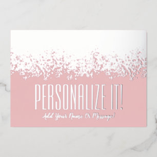 IJzeren roze met zilverfolie Glitzy Border Kaart