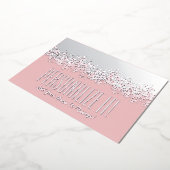 IJzeren roze met zilverfolie Glitzy Border Kaart (Gedraaid)