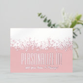 IJzeren roze met zilverfolie Glitzy Border Kaart (Staand Voorkant)