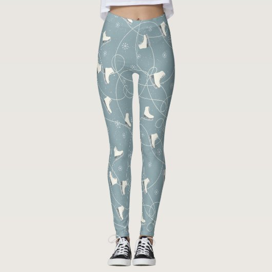 IJzeren schaatsen en sneeuwvlokken Leggings (Voorkant)