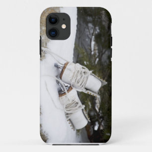 IJzeren schaatsen, figuur schaatsen in sneeuw iPhone 11 Hoesje