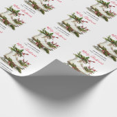 IJzeren schaatsen met groen kerstpapier Cadeaupapier (Hoek)
