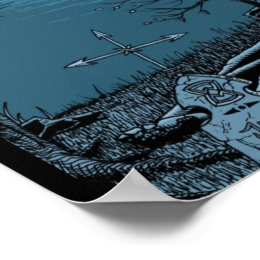 IJzeren schedel afdrukken Poster (Hoek)