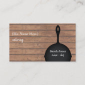 IJzeren Skillet Hout Cateraar Chef Restaurant Visitekaartje (Voorkant)
