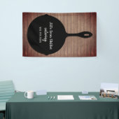 IJzeren Skillet Rustieke Houten Cateraar Restauran Spandoek (Beurs)