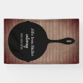 IJzeren Skillet Rustieke Houten Cateraar Restauran Spandoek (Horizontaal)