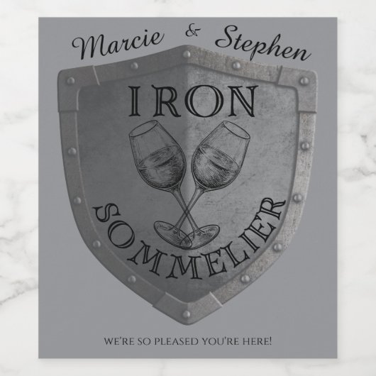 IJzeren Sommelier Wijnliefhebber Wijn Etiket (Enkel label)