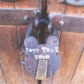 IJzeren stuwkracht  houten deur op slot Sticker (Voorkant)