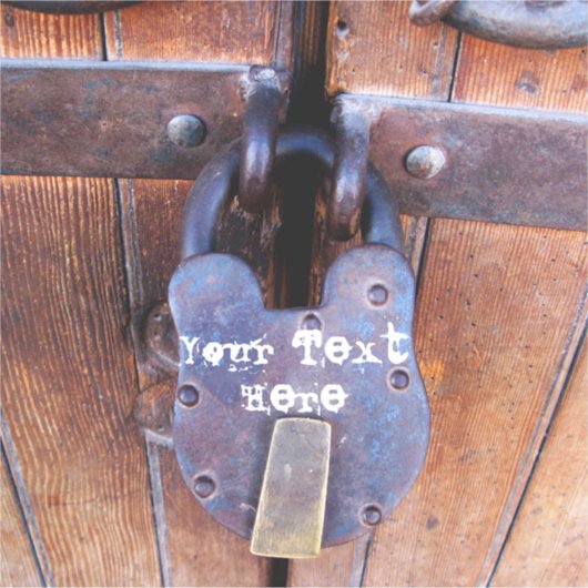 IJzeren stuwkracht  houten deur op slot Sticker (Voorkant)