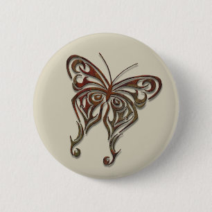 Ijzeren Tribale Vlinder Ronde Button 5,7 Cm