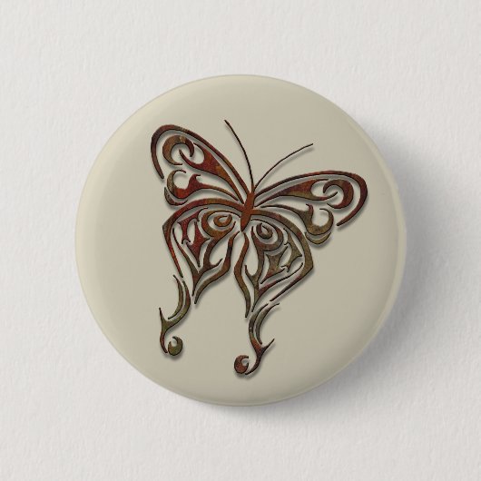 Ijzeren Tribale Vlinder Ronde Button 5,7 Cm (Voorkant)