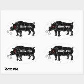 IJZEREN VARKEN OVALE STICKER (Vel)