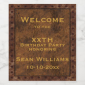 IJzeromvormde inslagboeien Birthday Wijn Etiket (Enkel label)