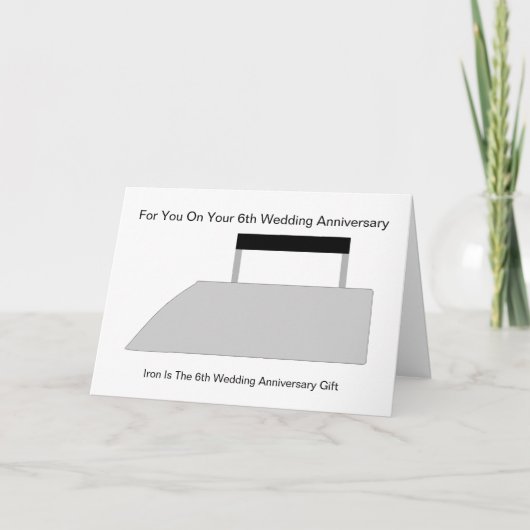 Ijzerontwerp Gepersonaliseerde 6e bruiloft Jubileu Kaart (Voorkant)