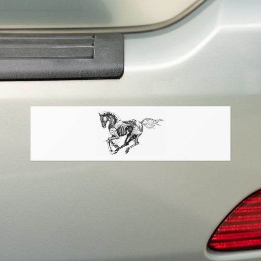 IJzerpaard Bumpersticker (Op auto)