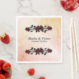 IJzerplaten Gothic Red Rose Gothic Sinaasappel Servet