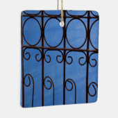 IJzerpoortpatroon in blauw, Cuba Keramisch Ornament (Rechts)