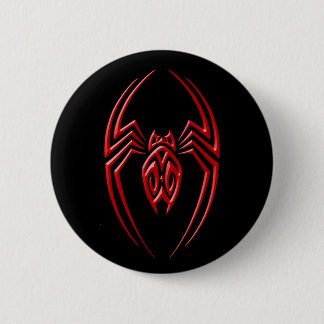 IJzerspin - Rood en zwart Ronde Button 5,7 Cm