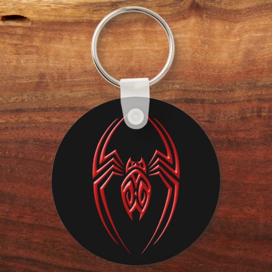 IJzerspin - Rood en zwart Sleutelhanger (Voorkant)