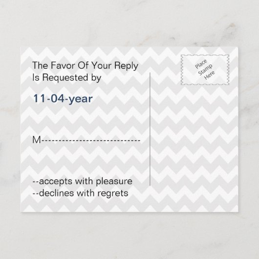 ijzerstrepen, anker, nautische bruiloft rsvp uitnodiging briefkaart (Achterkant)