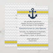 ijzerstrepen, anker, nautische trouwuitnodigingen kaart (Voorkant / Achterkant)