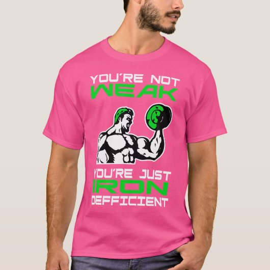 Ijzertekort Grappig Gewichtheffen T-shirt (Voorkant)
