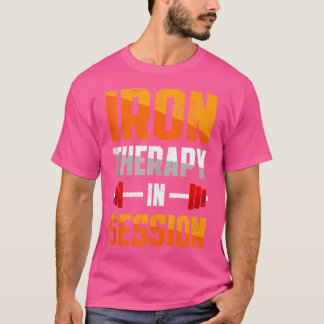 IJzertherapie in sessie Barbell Gym Gewichtheffen T-shirt