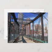 IJzervoetbrug met Boston Financial district Briefkaart (Voorkant / Achterkant)