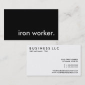 ijzerwerker. visitekaartje (Voorkant / Achterkant)