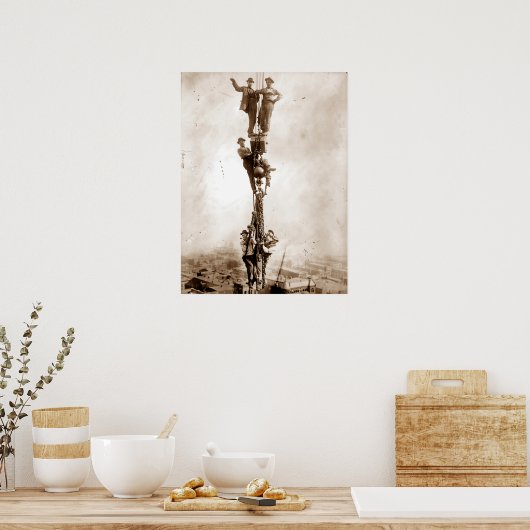 IJzerwerkers in de bouw Poster (Keuken)