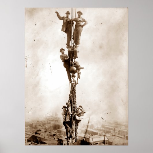 IJzerwerkers in de bouw Poster (Voorkant)