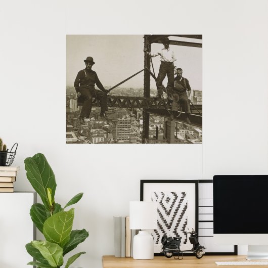 IJzerwerkers  NYC Building Skyscraper Poster (Thuiskantoor)